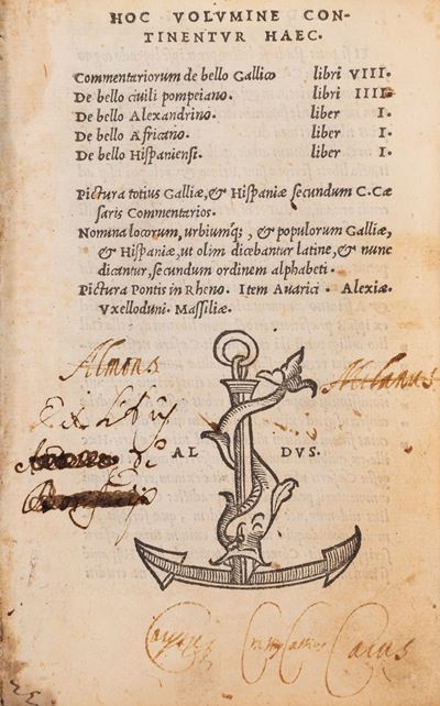 Commentariorum de bello gallico, Seconda edizione aldina