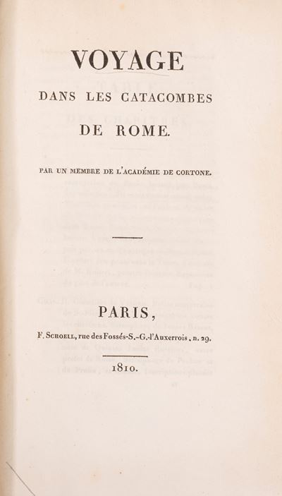 Voyage dans les catacombes de Rome, 1810, legatura in pelle marmorizzata