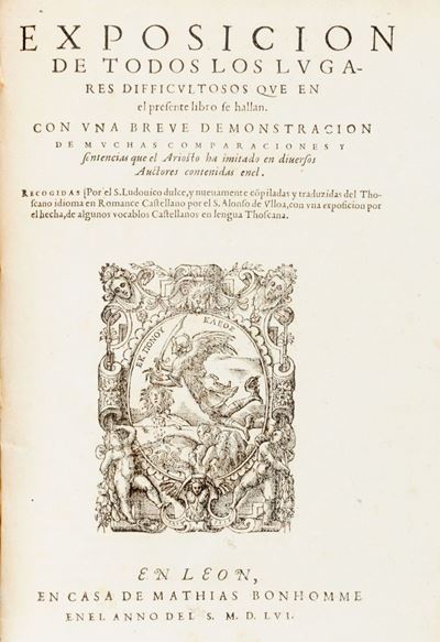 Orlando Furioso – Traduzione in spagnolo dal S. Don Hieronimo de Urrea