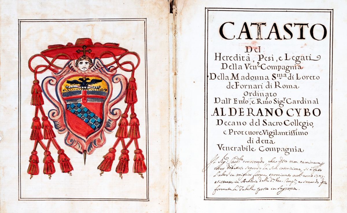 Cardinal Alderano Cybo, Catasto dell'Heredità, Pesi e Legati della Venerabile Compagnia della Mad...