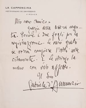 Lettera autografa firmata