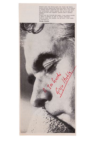 Locandina con dedica autografa, 1968