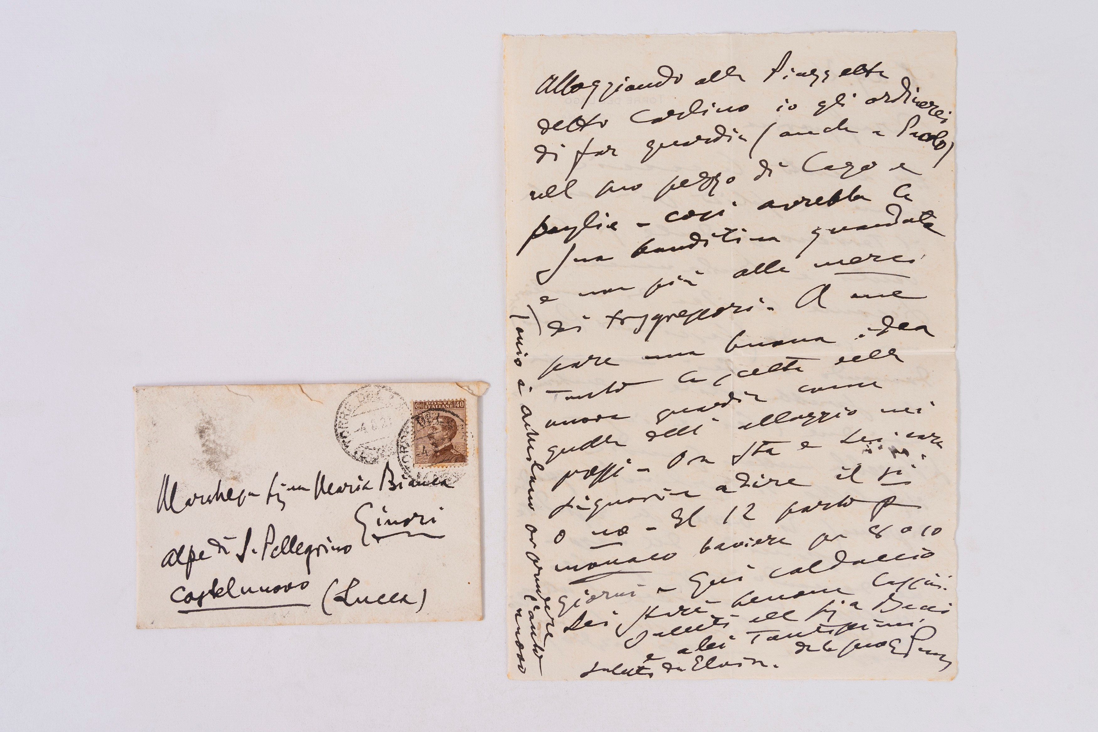 Puccini, Giacomo - Puccini, Lettera autografa firmata con busta