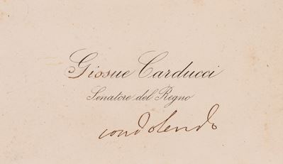 Carducci, Biglietto da visita con autografo