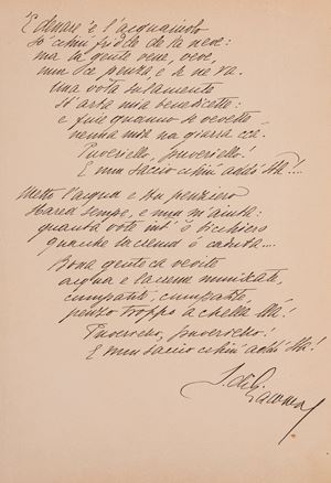 Poesia autografa firmata