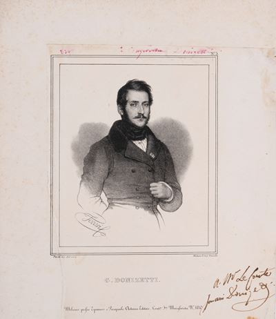 Ritratto con dedica, litografia su carta