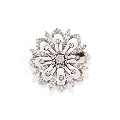 Spilla in oro bianco 18k con diamanti