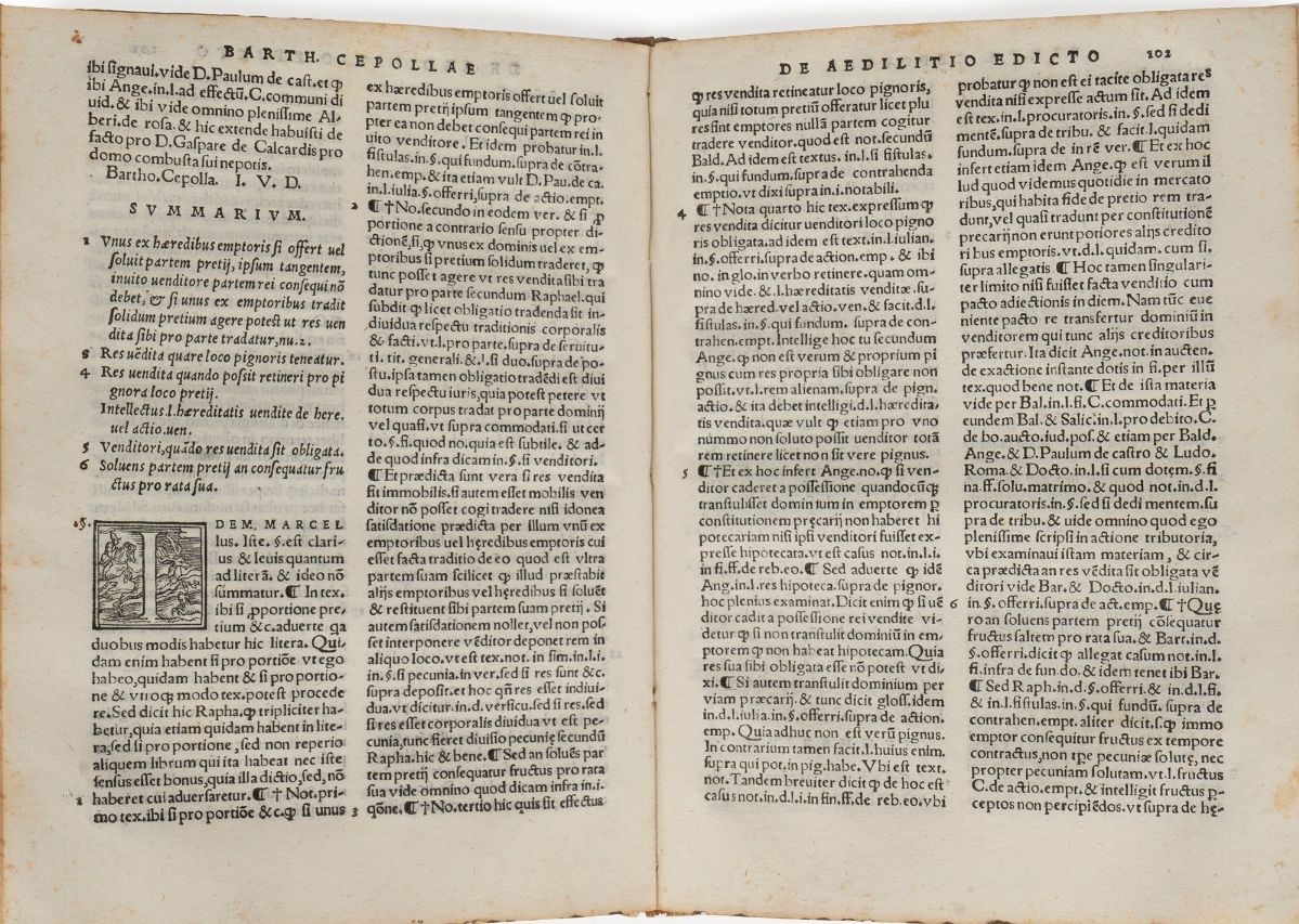 Bartolomeo Cipolla - Commentaria in tit.ff.de aedilitio edicto nunc primum in lucem edita, 1550