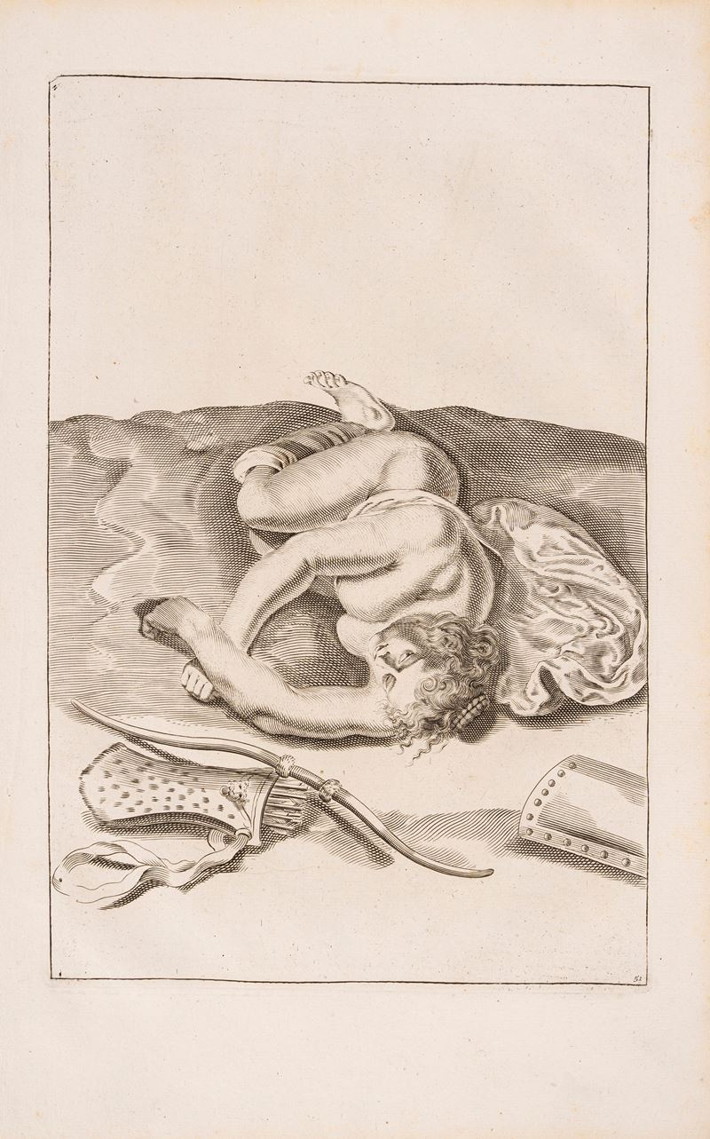 Putto a riposo con faretra ed arco