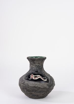 Vaso in ceramica con tritone, Esposito Sorrento