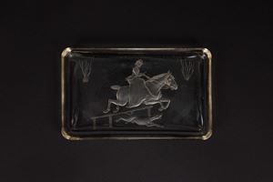 Svuotatasche in cristallo molato con cavallerizza