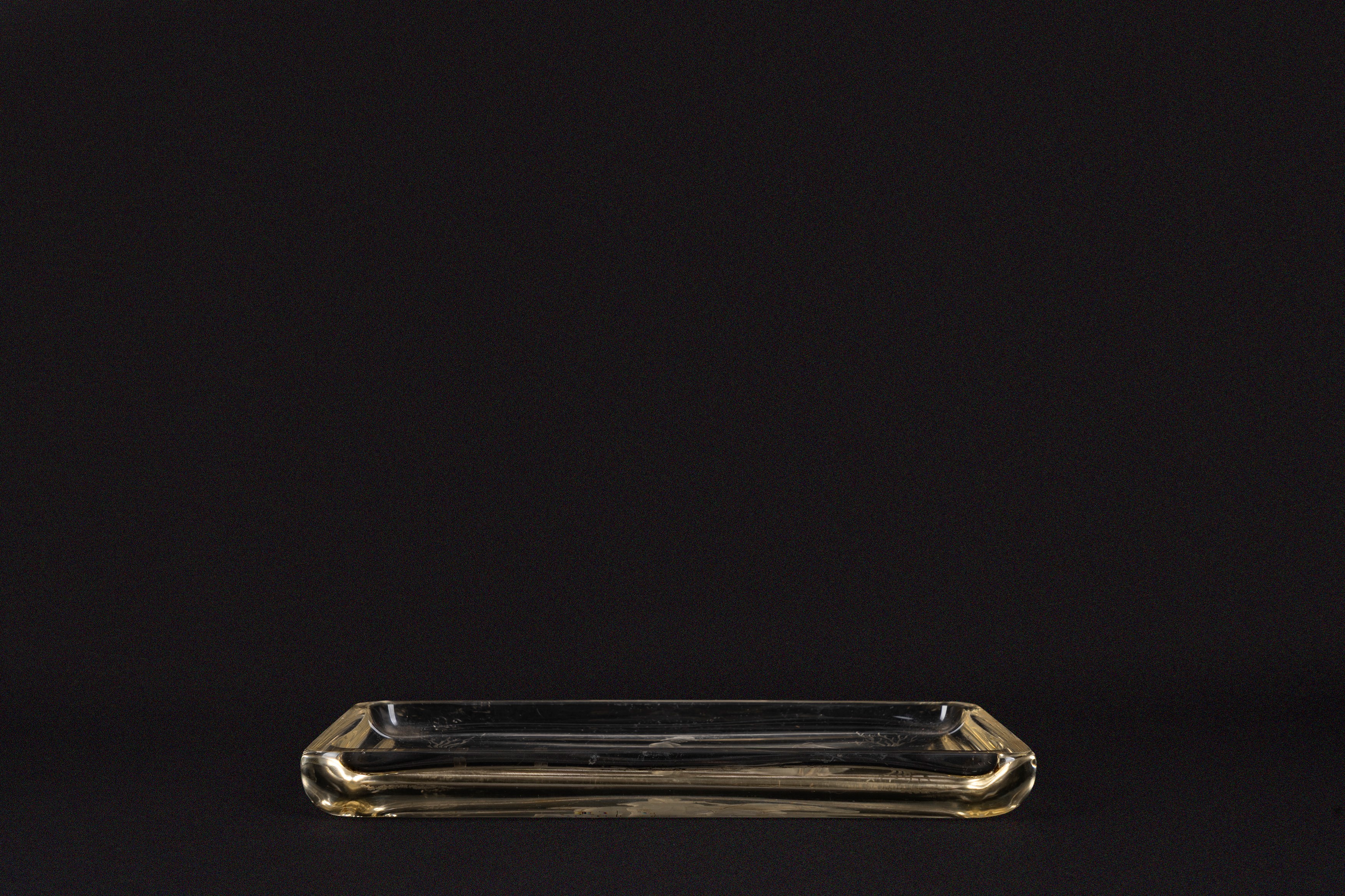 Svuotatasche in cristallo molato con cavallerizza, cm 23,4 x 14,3