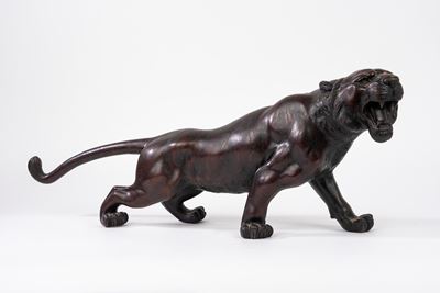 Scultore Art Déco, Tigre in bronzo