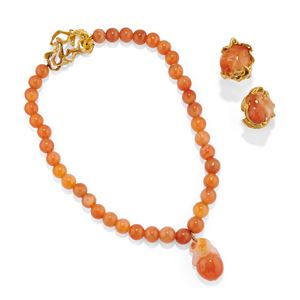 Lotto di gioielli con corniola