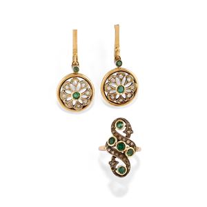 Demi parure con smeraldi