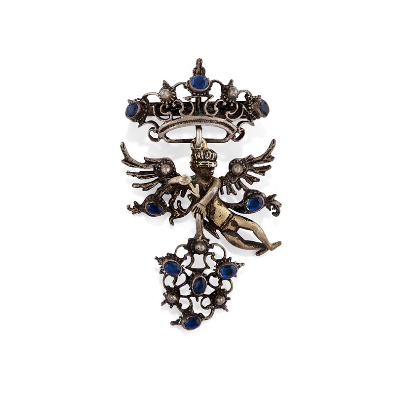 Pendente-spilla con amorino