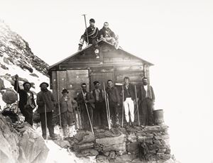 Gli operai alla Capanna Gnifetti