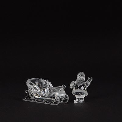 Santa Claus e Slitta in cristallo della serie Exquisite Accents