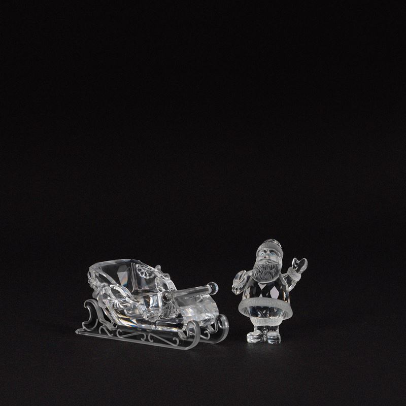 Swarovski - Santa Claus e Slitta in cristallo della serie Exquisite Accents