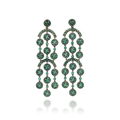 Orecchini con smeraldi, oro brunito 18k