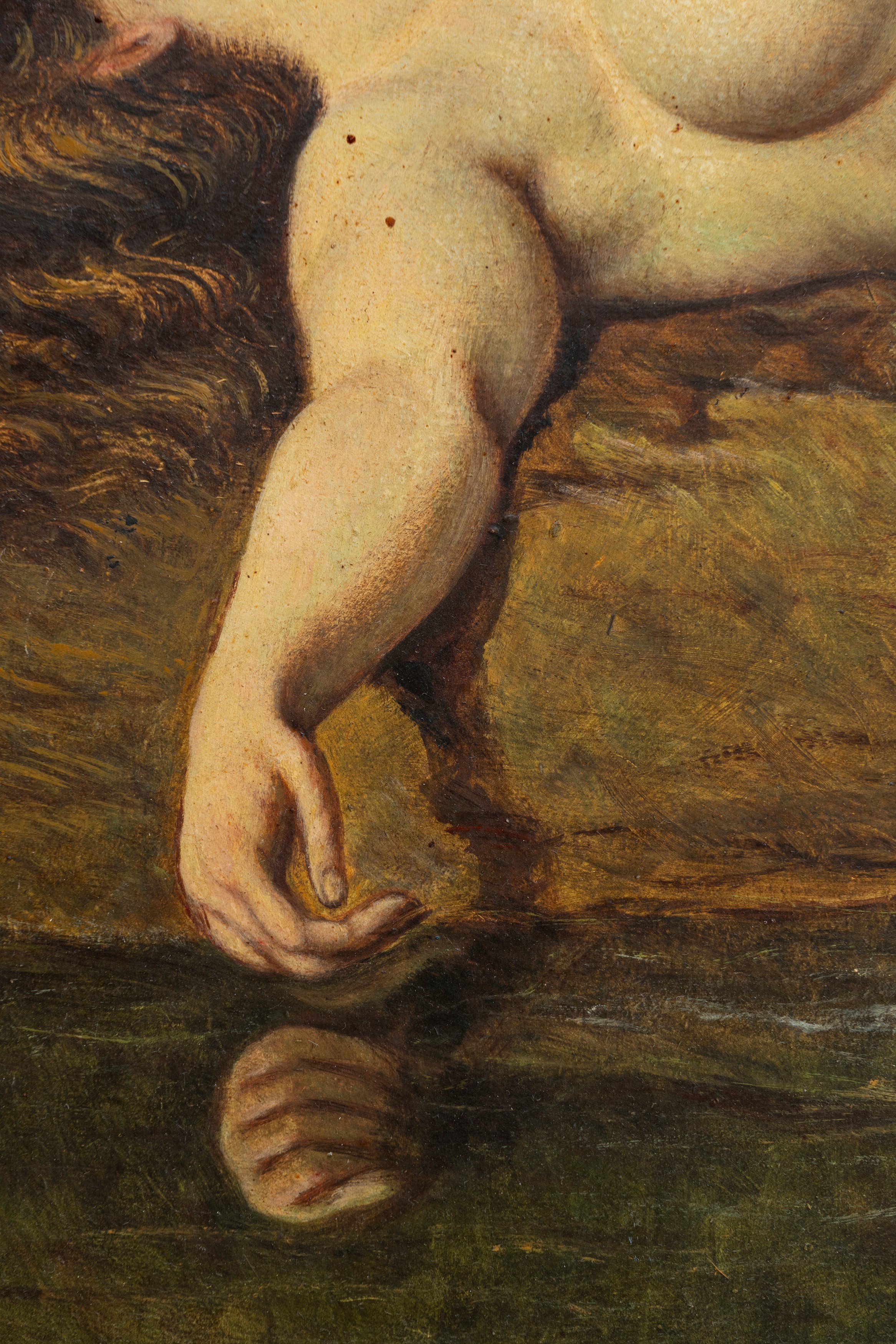 Scuola Italiana, Inizi Secolo XX - Autore ignoto, Nudo di donna, olio su cartone