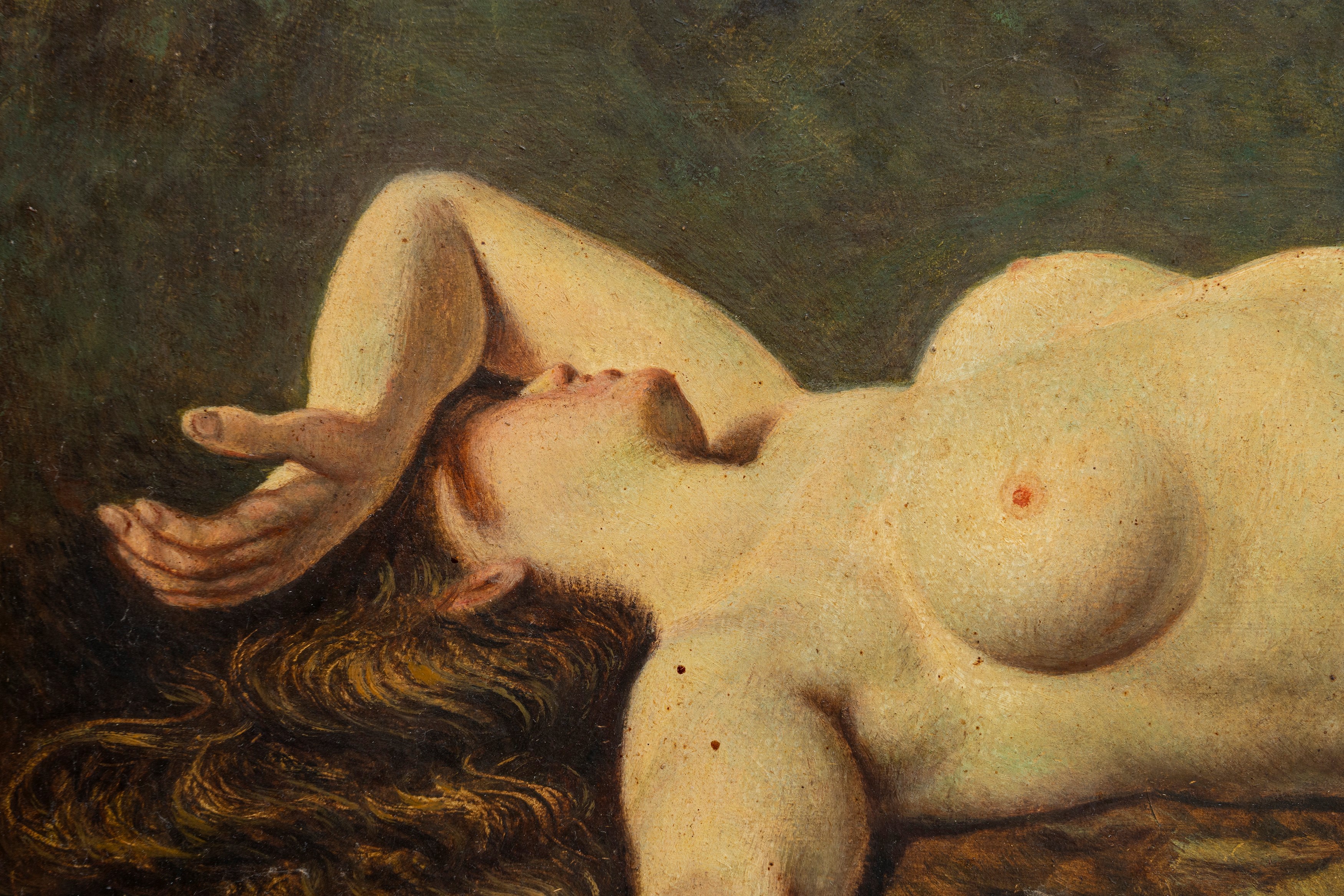 Scuola Italiana, Inizi Secolo XX - Autore ignoto, Nudo di donna, olio su cartone