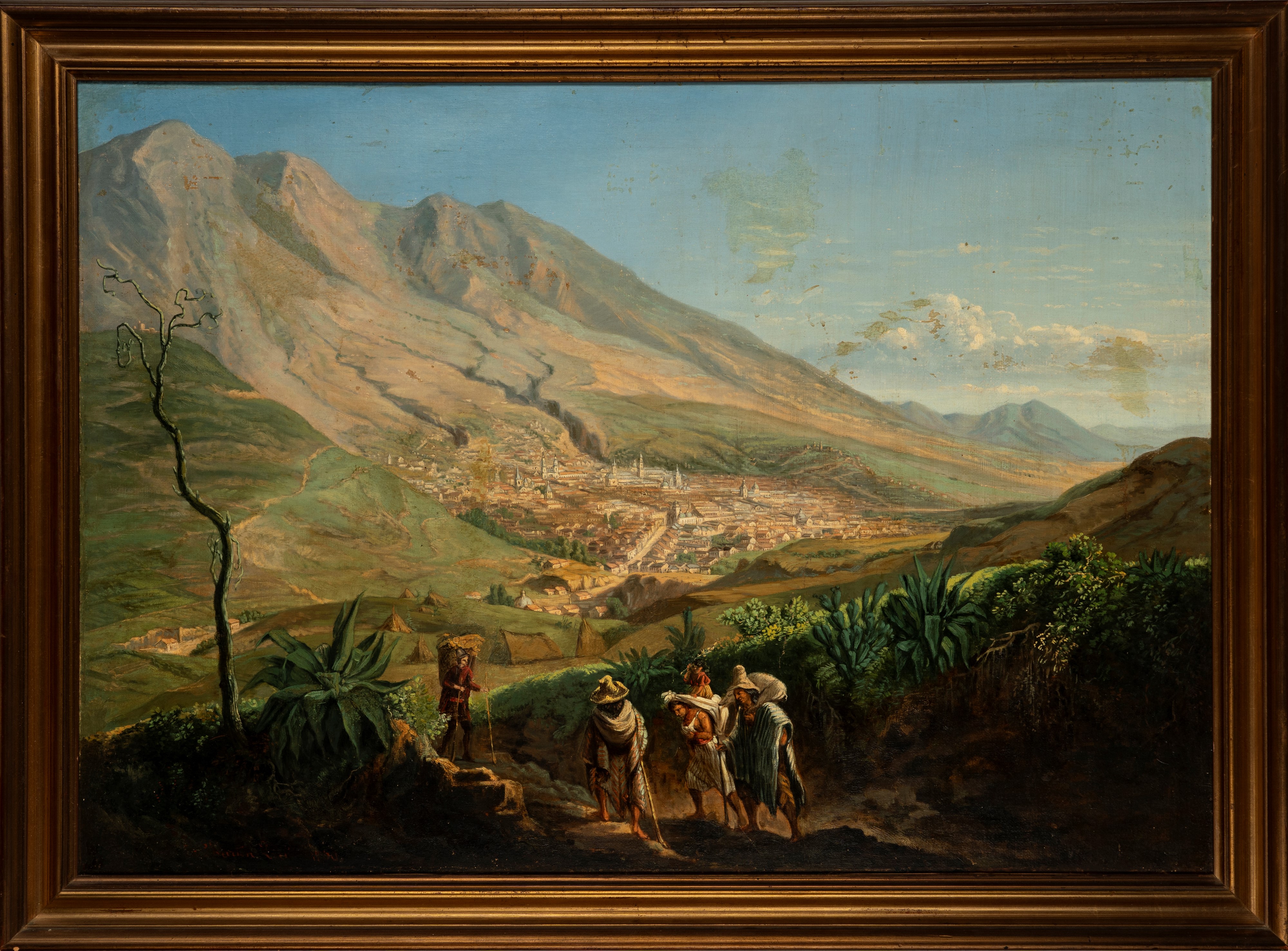 Ernest Charton - Veduta di Quito, olio su tela