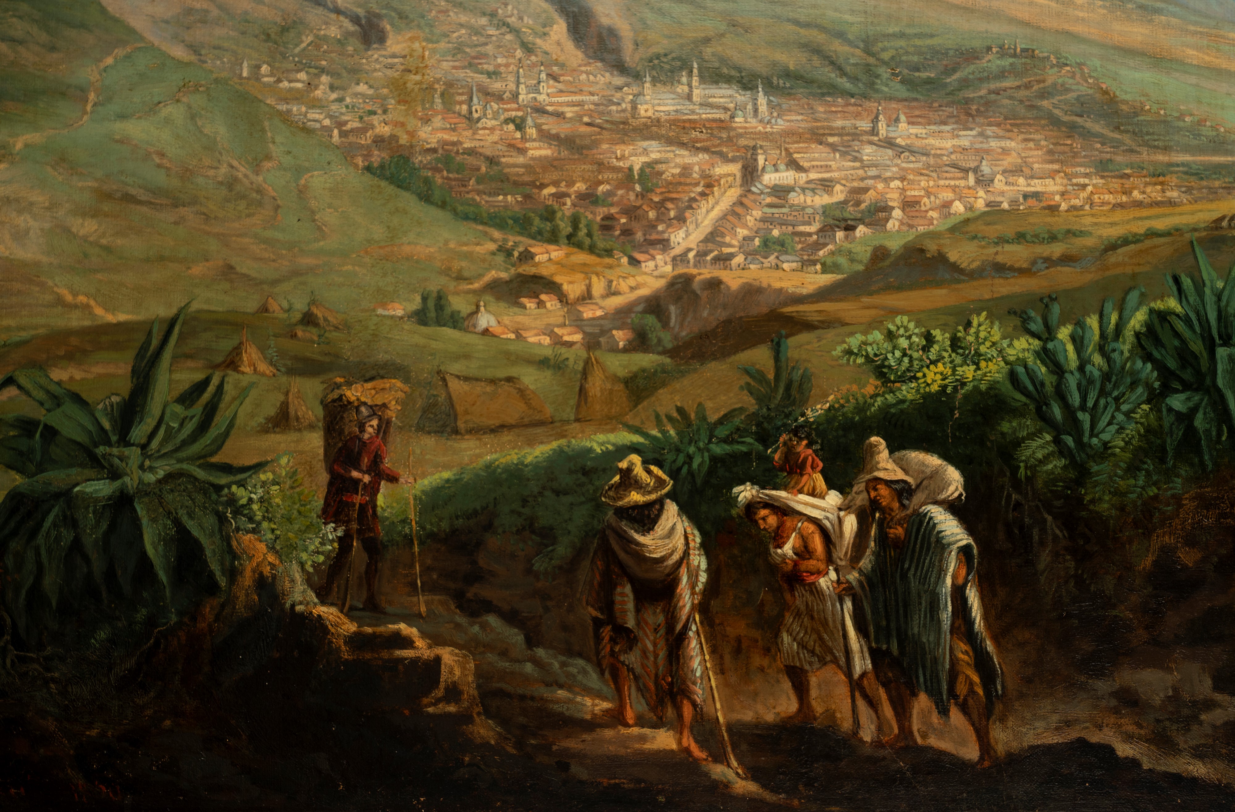Ernest Charton - Veduta di Quito, olio su tela