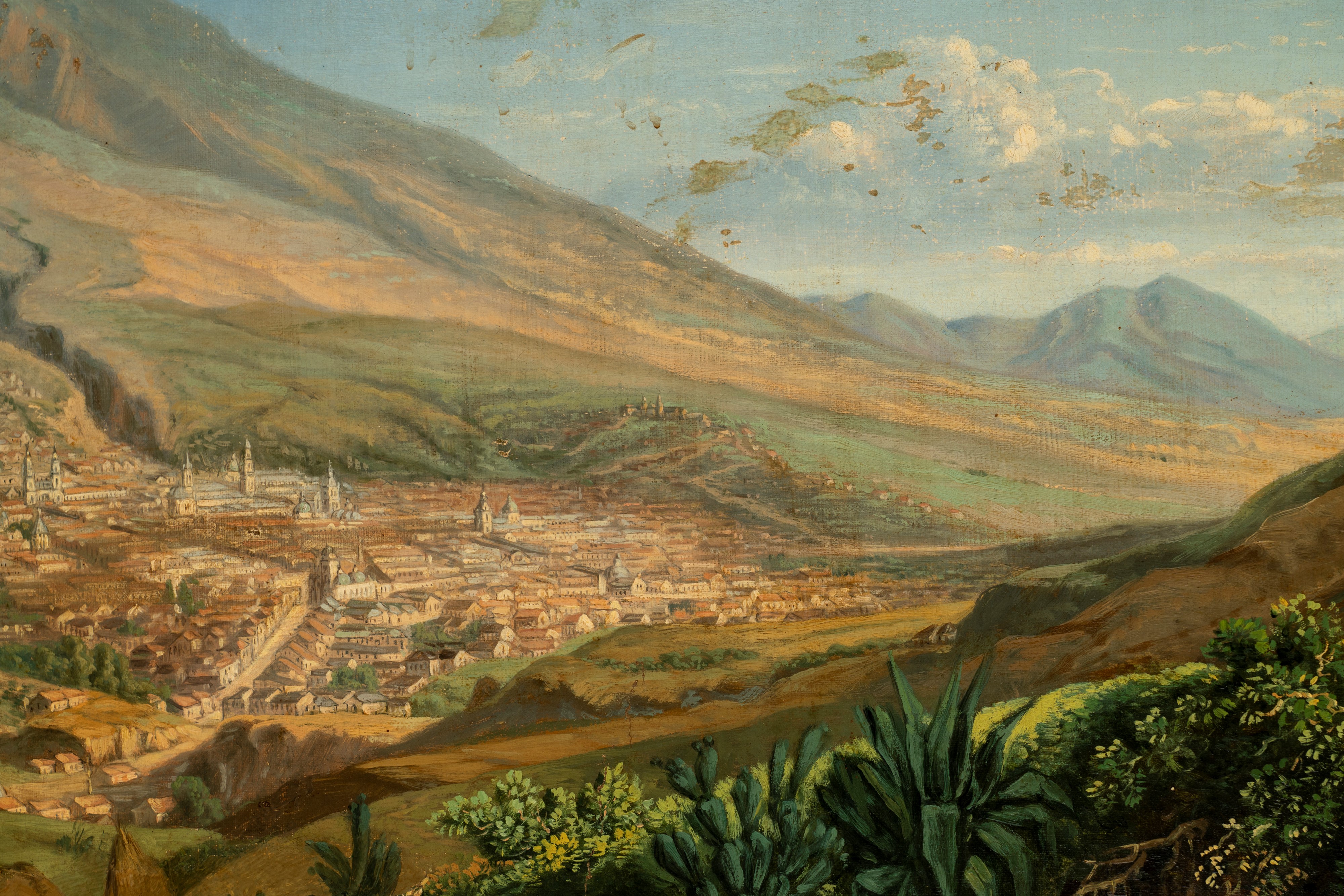Ernest Charton - Veduta di Quito, olio su tela