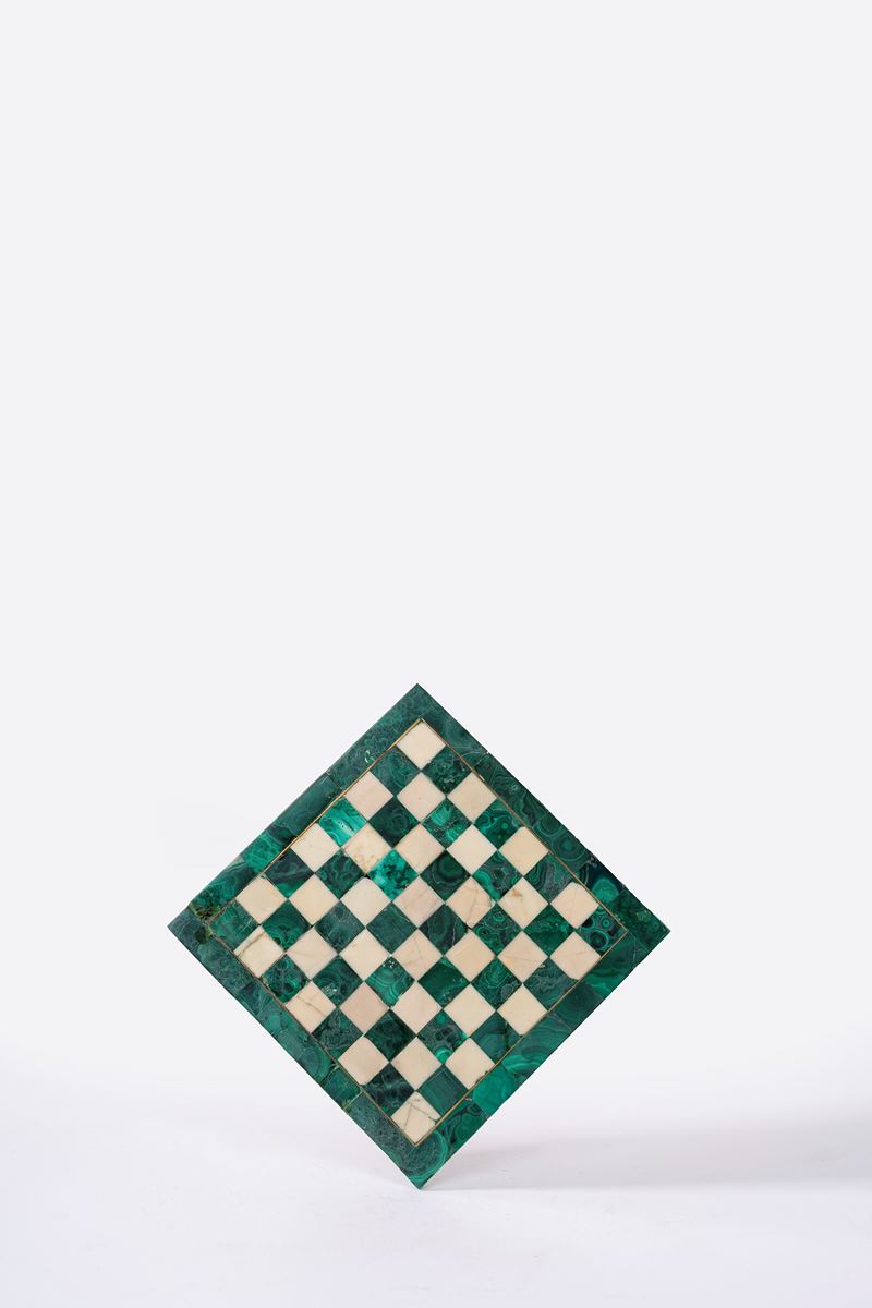 Scacchiera in marmo e malachite