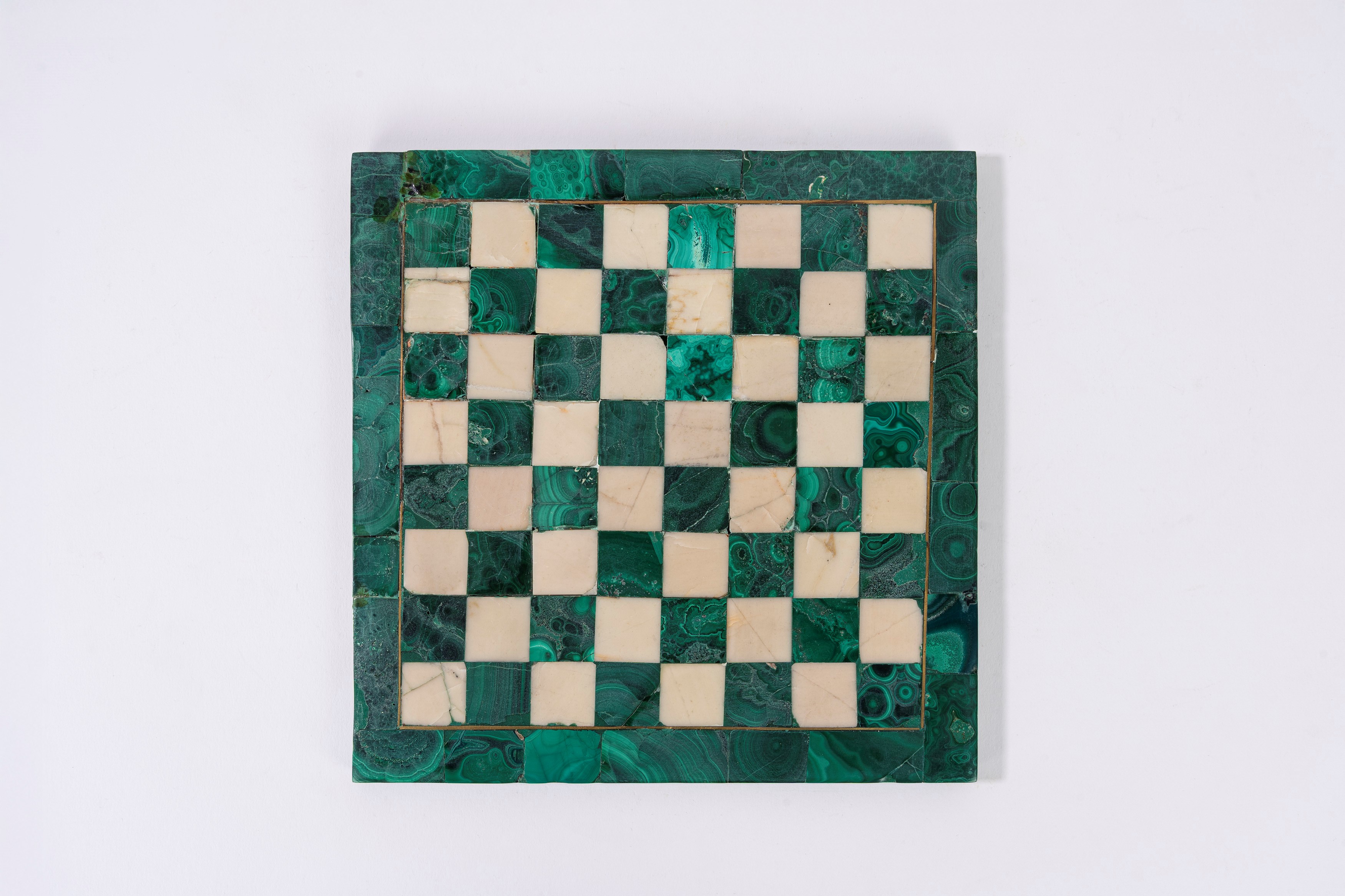 Scacchiera in marmo e malachite