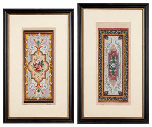 Due progetti per tappeti, secolo XIX