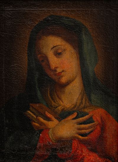 Vergine orante, olio su tela