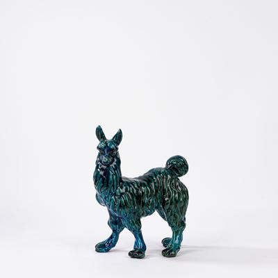 Lama in ceramica verde, cm 22,5 x 17,5