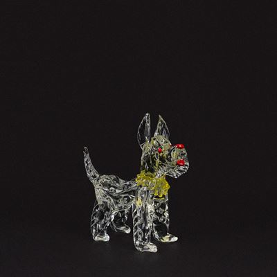 Seguso, Scultura in vetro di Murano raffigurante un terrier