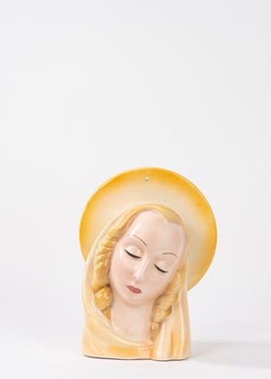 Madonna in ceramica policroma, manifattura Etruria Colle Val d'Elsa