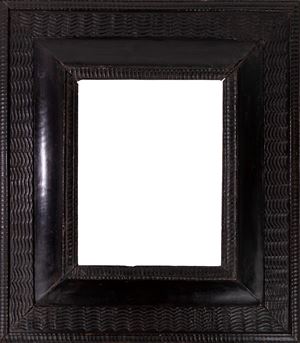 Cornice a guilloche in legno intagliato ed ebanizzato, secolo XIX