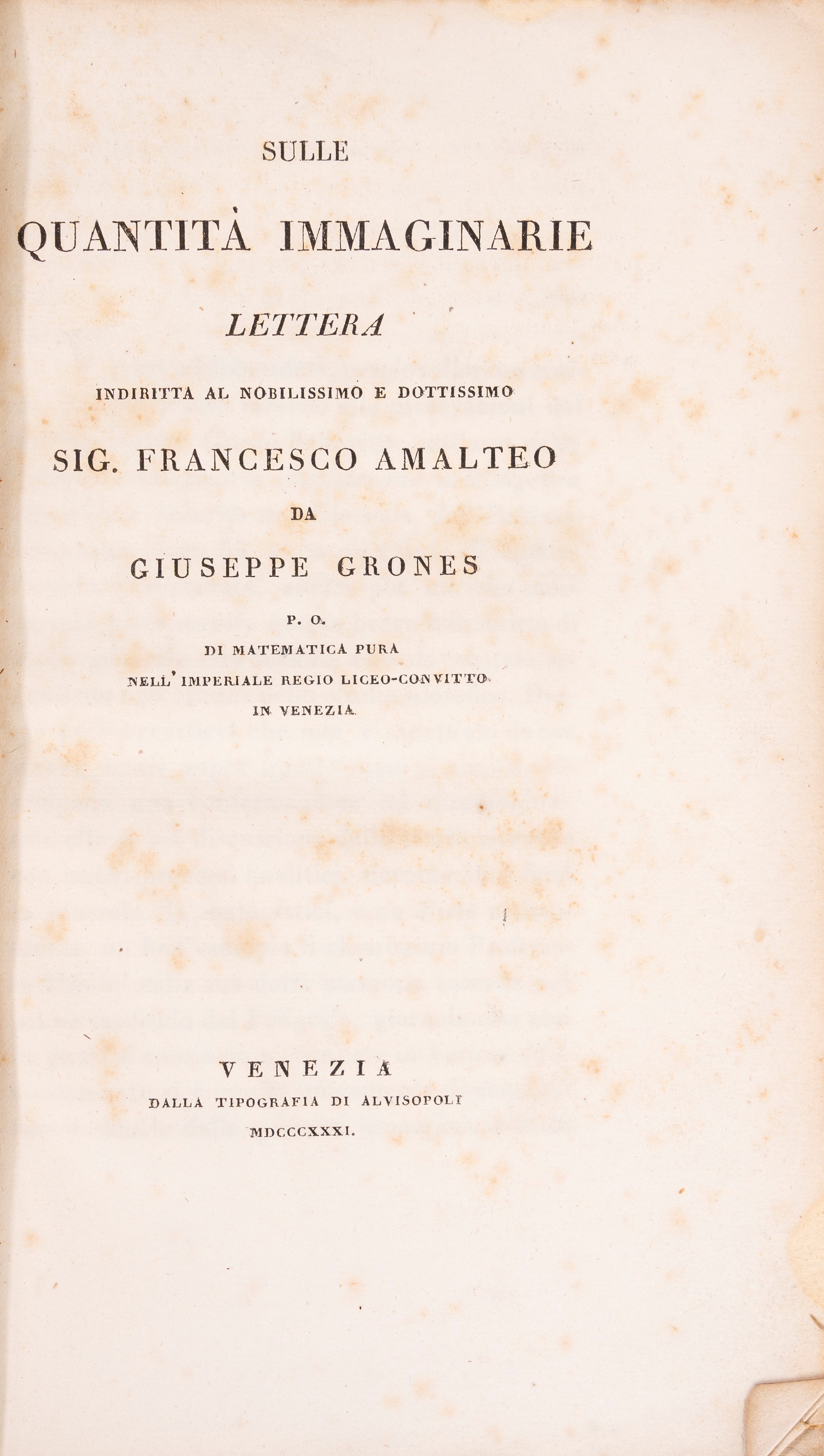 Sulle quantità immaginarie