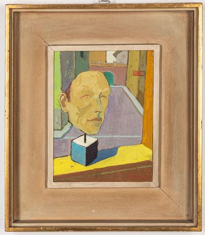Autoritratto, olio su cartoncino (1952)