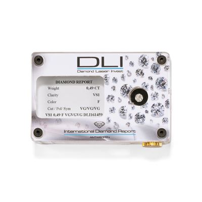 Diamante, taglio brillante di 0,49 ct, colore E, purezza VS2