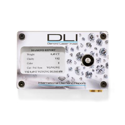 Diamante, Taglio brillante di 0,49 carati, Colore F, Purezza VS1