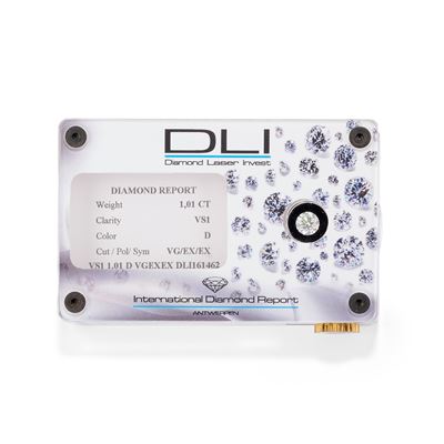 Diamante, Taglio brillante di ct 1,01, Colore D, Purezza VS1