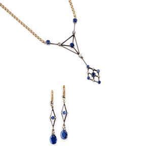 Demi parure con zaffiri