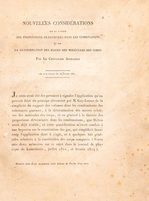 Nouvelle consid&eacute;rations sur la th&eacute;orie des proportions d&eacute;termin&eacute;es dans les combinaisons, et mer la d&eacute;termination des manes des mol&eacute;cules des corps