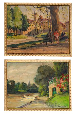 Coppia di vedute di Torino