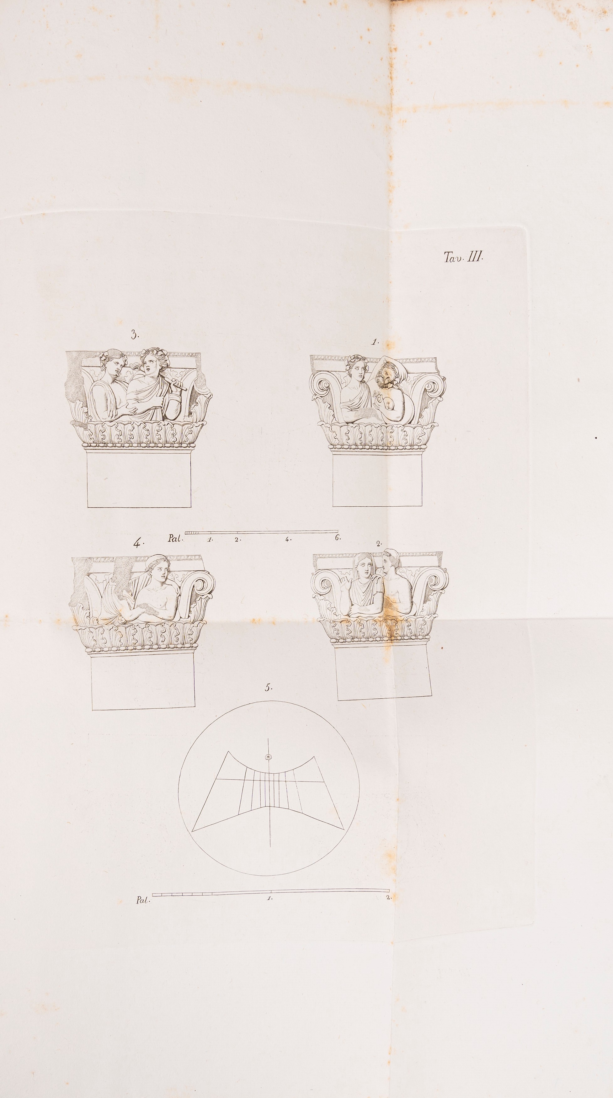 Descrizione di una casa pompejana con capitelli figurati all'ingresso disotterrata negli anni 183...