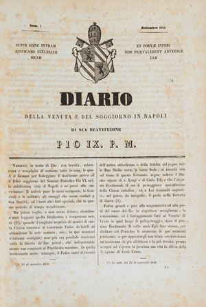 Diario della venuta e del soggiorno in Napoli di Sua Beatitudine Pio IX