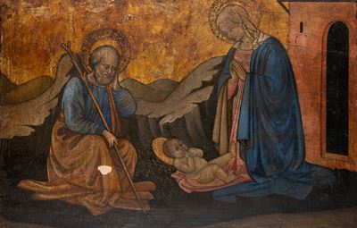 Natività, tempera su tavola a fondo oro