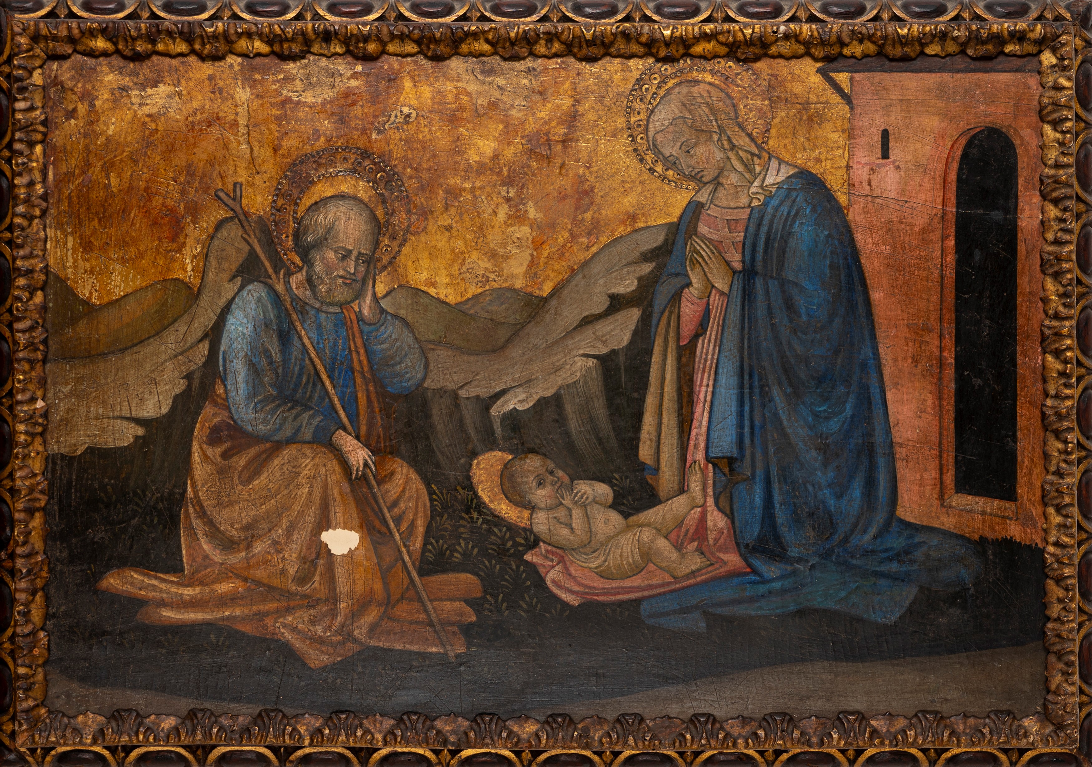 Imitatore di Filippo Lippi - Natività, tempera su tavola a fondo oro