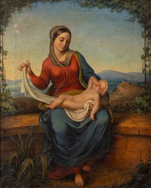 Madonna con Bambino in un paesaggio